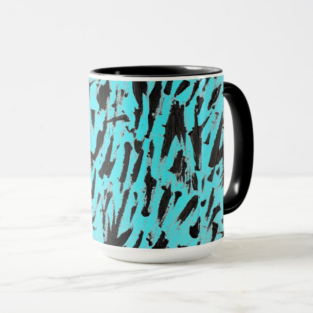 Mug Poster de animal turquoise Abstrait (Devant droit)
