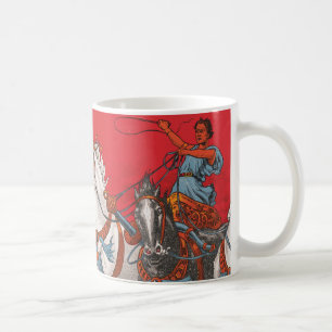Mug Poster De Cirque De Deux Hommes À Chariots Racing
