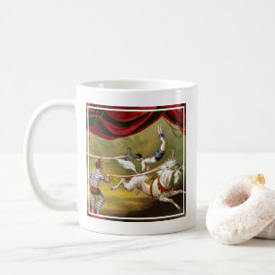 Mug Poster De Cirque Montrant Acrobat En Cours De Cour