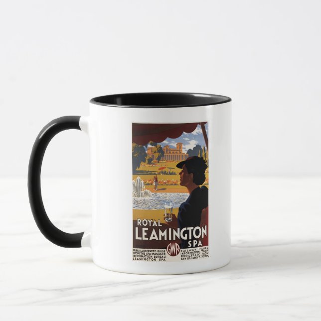 Mug Poster de la Spa royale, Femme Poster du rail d'ea (Gauche)