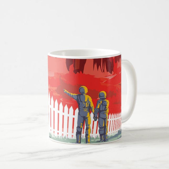 Mug Poster De L'Espace Rétro De Kepler-186f. (Devant droit)