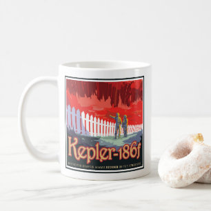 Mug Poster De L'Espace Rétro De Kepler-186f.