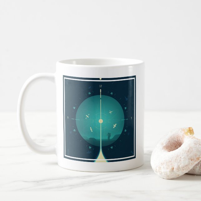 Mug Poster de l'horloge atomique Deep Space, version b (Avec donut)