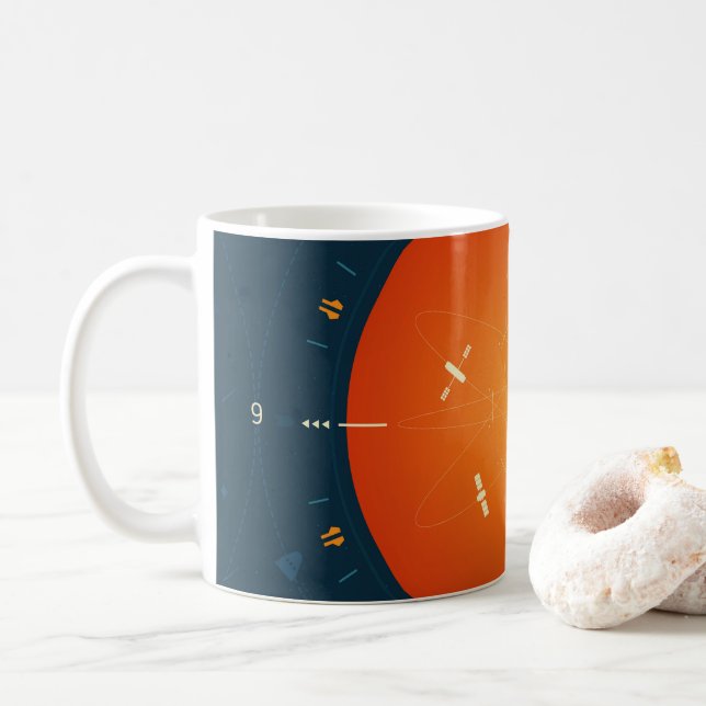 Mug Poster de l'horloge atomique Deep Space, version o (Avec donut)