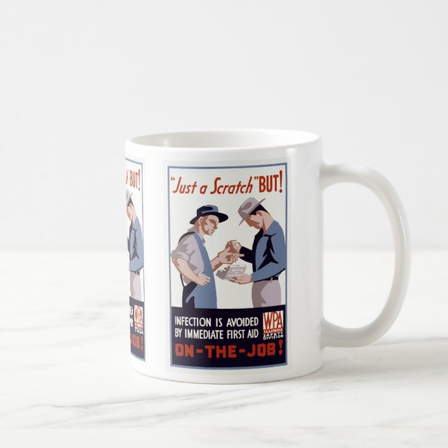 Mug Poster de premiers soins "Just a Scratch" (Droite)