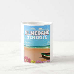 Mug poster de voyage de plage El Medano Tenerife
