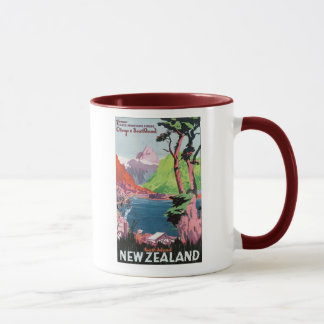 Mug Poster de voyage de South Island Nouvelle-Zélande