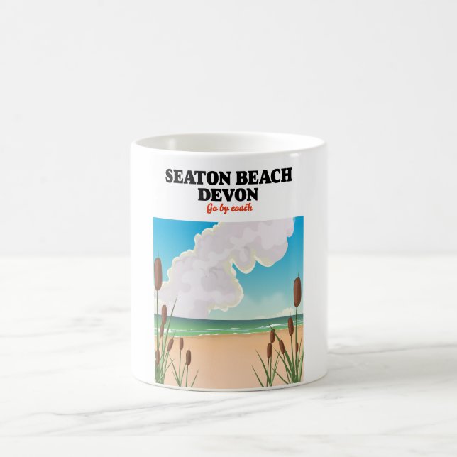 Mug Poster de voyage Seaton Beach Dorset (Centre)