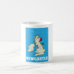Mug Poster de voyage vintage Newcastle Wales