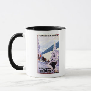 Mug Poster des spectateurs regardant Skier