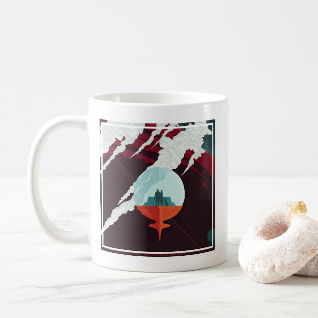 Mug Poster Espace Rétro Mission Cassini À Saturne (Avec donut)