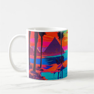 Mug Poster psychédélique Art Paysage égyptien