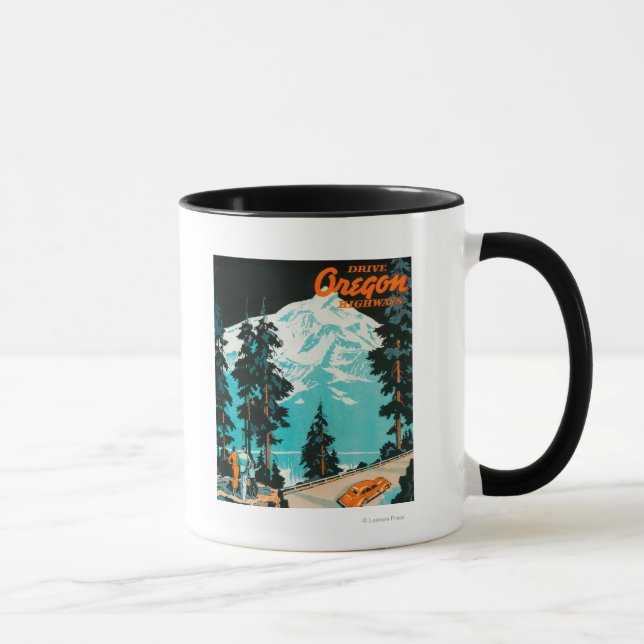 Mug Poster publicitaire Oregon Highways (Droite)