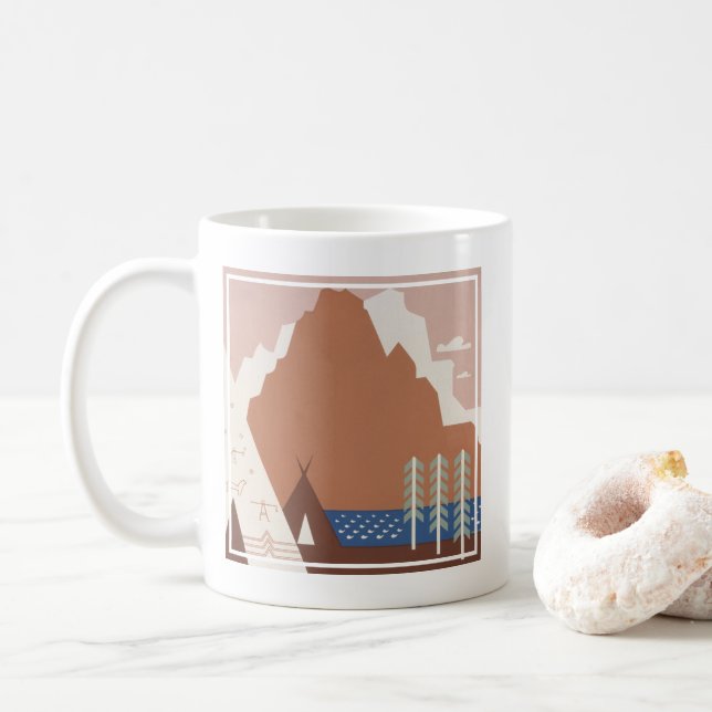 Mug Poster vintage Promouvoir Les Voyages Au Montana.  (Avec donut)