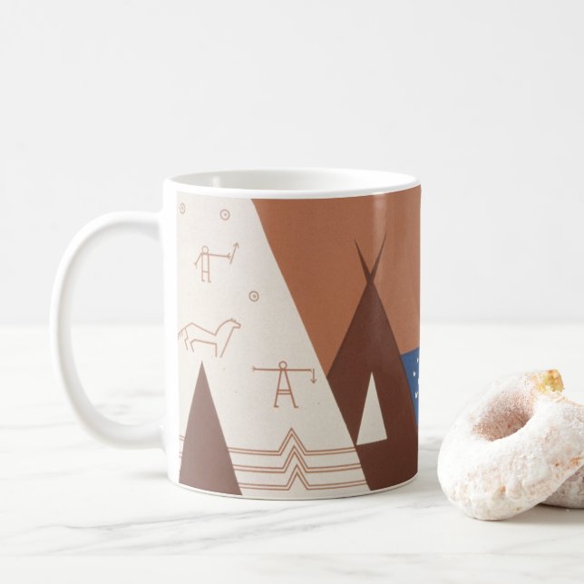 Mug Poster vintage Promouvoir Les Voyages Au Montana.  (Avec donut)