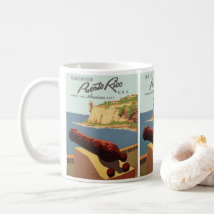 Mug Poster Vintage voyage Art, Découvrez Porto Rico!