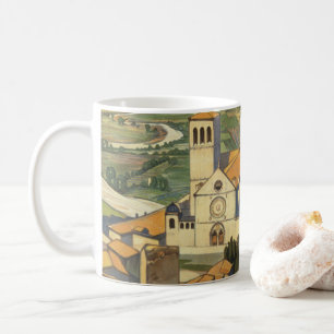 Mug Poster Vintage voyage D'Assise, Italie