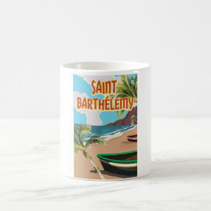 Mug Poster Vintage voyage de l'île Saint-Barthélemy