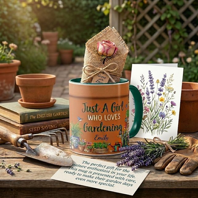 Mug Pot de fleurs jardinage personnalisé (Créateur téléchargé)