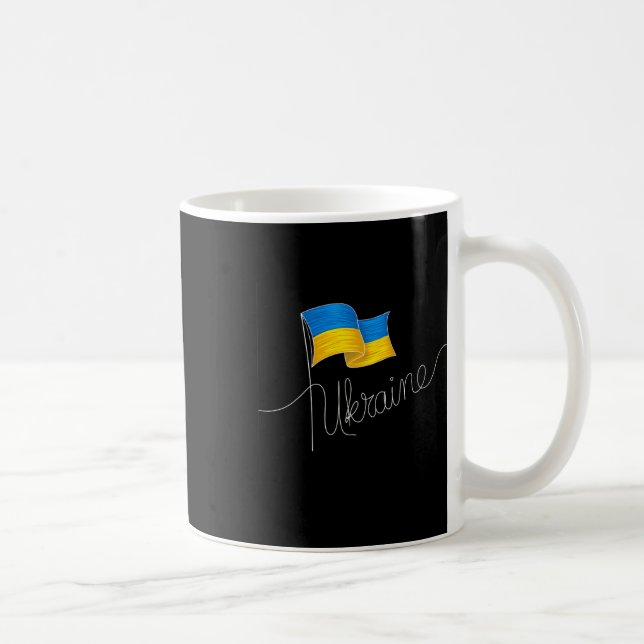 Mug Poteau de drapeau à signature ukrainienne - Ukrain (Droite)