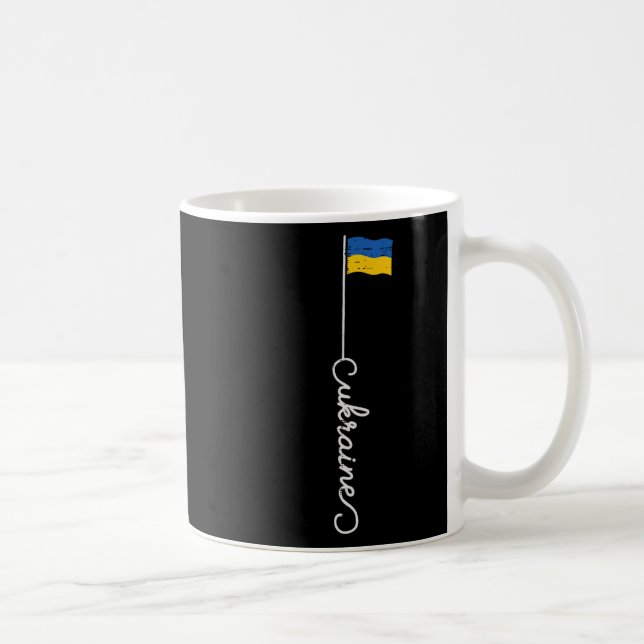 Mug Poteau de drapeau ukrainien Cursive Femmes patriot (Droite)