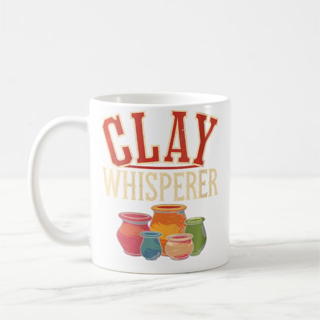 Mug Poterie drôle de chuchoteuse d'argile féminine (Gauche)