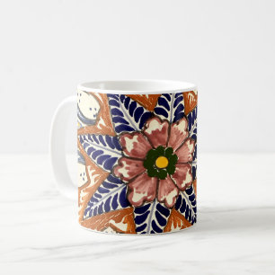 Mug Poterie mexicaine Talavera Sud-Ouest Brown Bleu