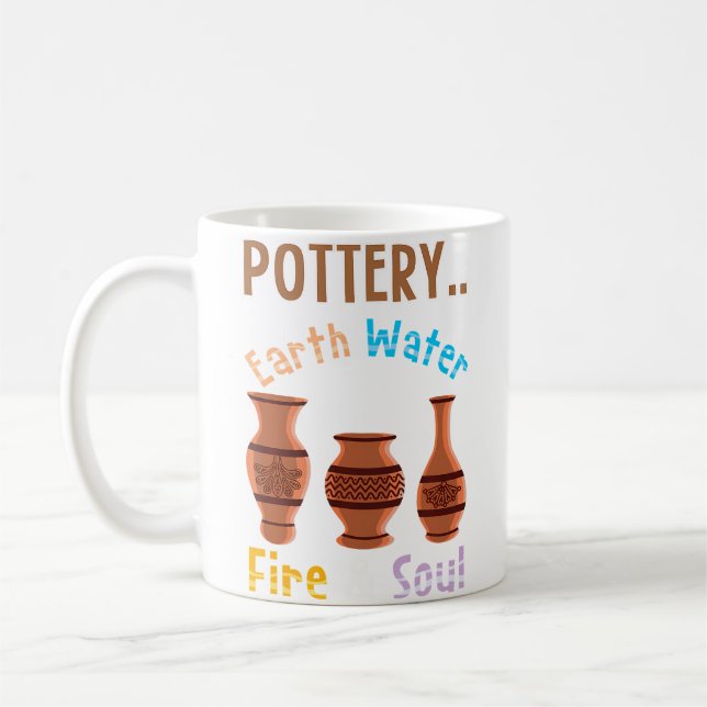 Mug Poterie Terre Eau Feu Âme - Jolie Poterie (Gauche)