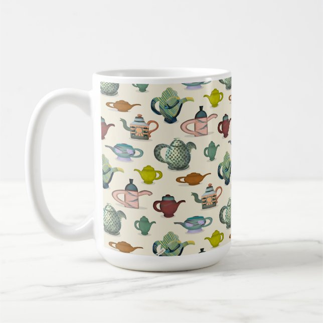 Mug Pots de thé dans un joli motif (Gauche)