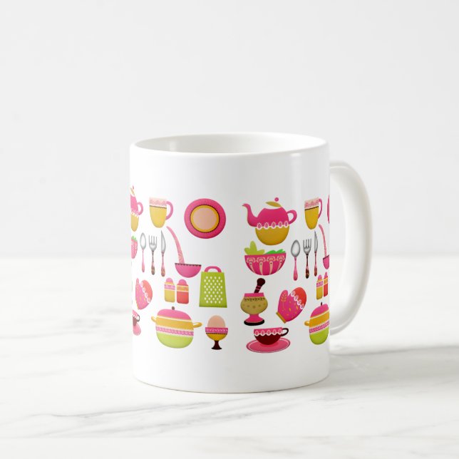 Mug Pots et casseroles roses Ustensiles de cuisine (Devant droit)
