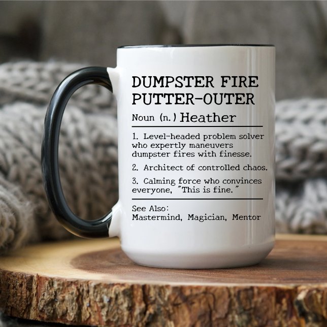 Mug Poubelle définition du pompier, cadeau du chef d'é (Créateur téléchargé)