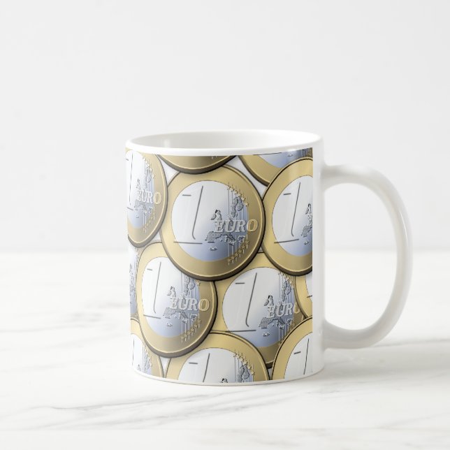 Mug Poubelle Euro Pièces - choisir style & couleur (Droite)