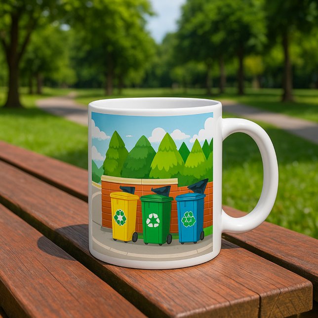 Mug Poubelles de tri des déchets codés par couleur (Créateur téléchargé)
