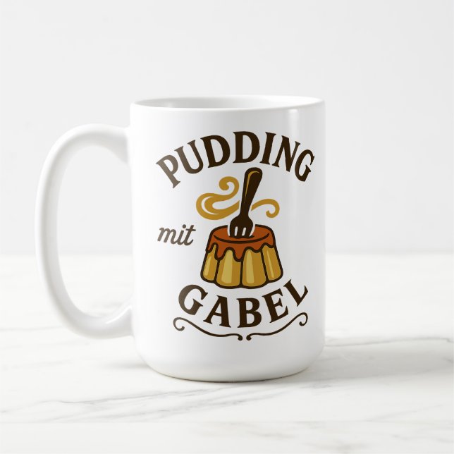 Mug Pouding avec fourchette design amusant (Gauche)