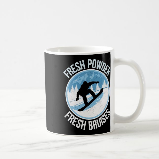 Mug Poudre fraîche Bruis frais Snowboard hiver Spo (Droite)