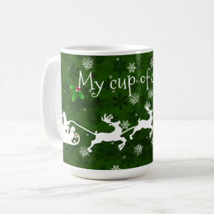 Mug Poudre Père Noël verte et bouillie de café de renn