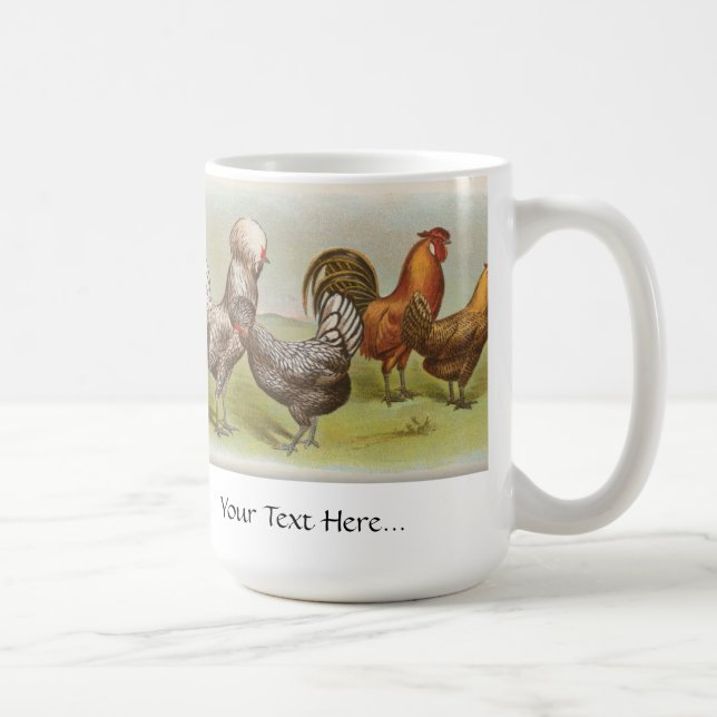 Mug Poule "argentée à frangés Polonaise" vintage (Droite)