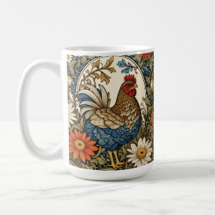 Mug Poule de Ferme Vintage et Fleurs de Marguerite