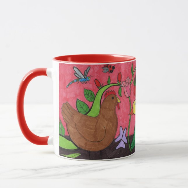 Mug "Poule de jardin et ses amis" (Gauche)