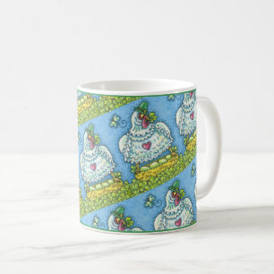 MUG POULE IRLANDAISE DRÔLE, ŒUFS VERTS ET TRÈFLES MIGN