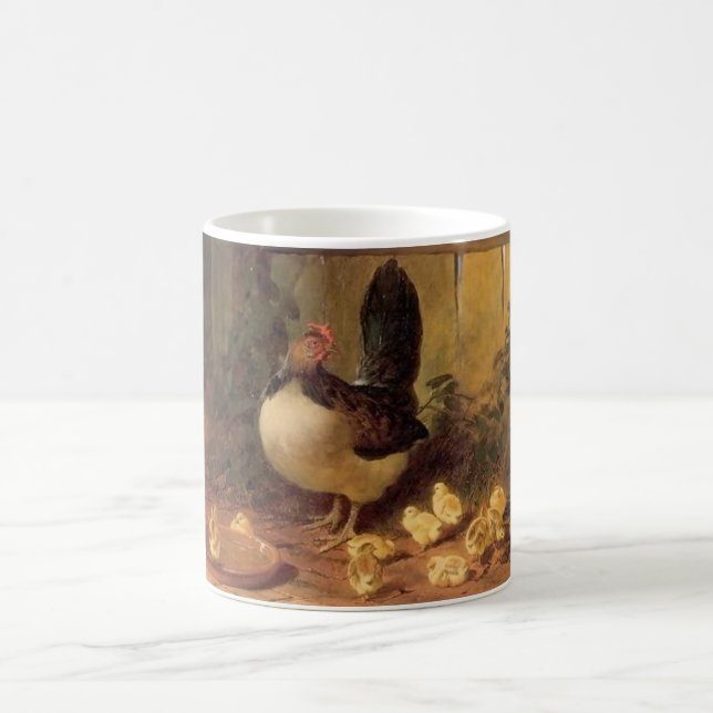 Mug Poule mère fière et ses poussins (Bébés poulets) (Centre)
