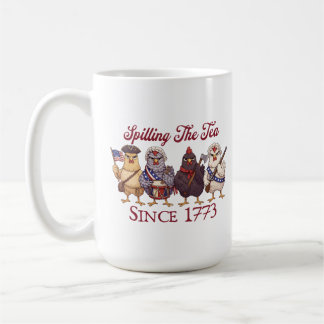 Mug Poules drôles du 4 juillet qui bavardent depuis 17