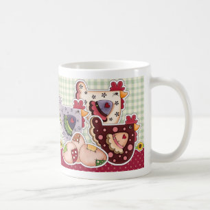Mug Poules rustiques et coq cadeau de Pâques