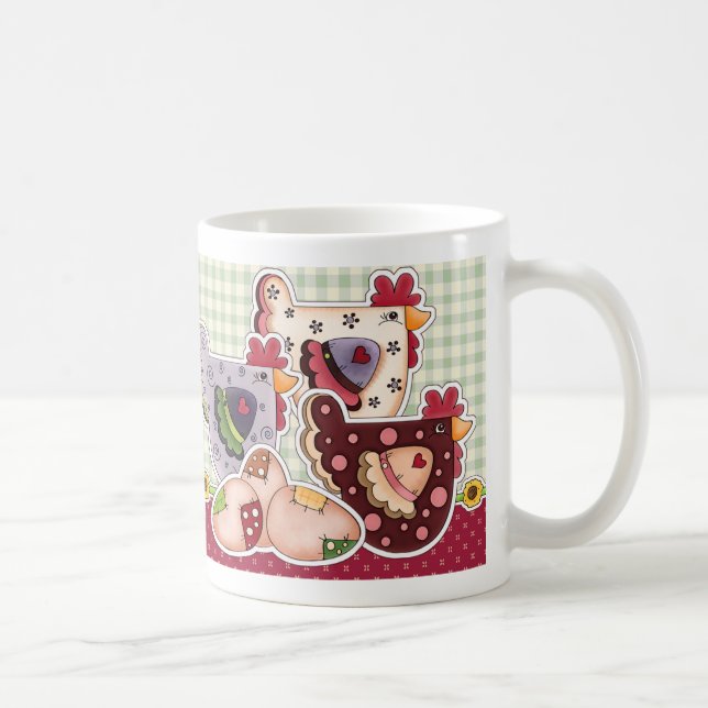 Mug Poules rustiques et coq cadeau de Pâques (Droite)