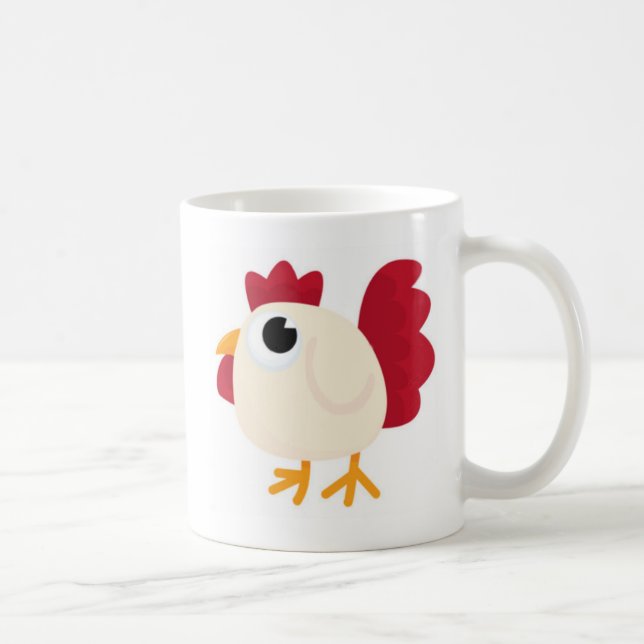 Mug Poulet blanc drôle (Droite)