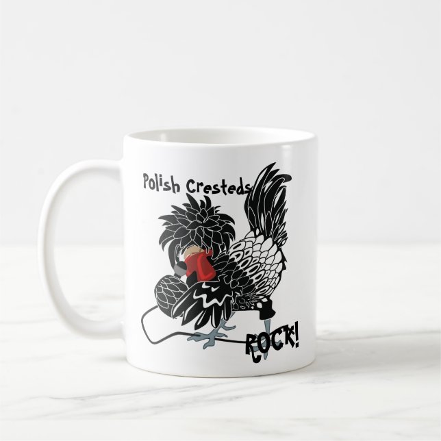 Mug Poulet crêté polonais de basculage (Gauche)