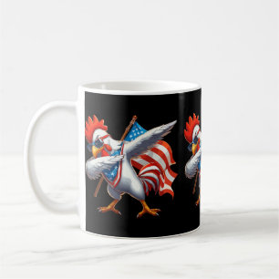 Mug Poulet Dabbing Coq Sungles 4 Juillet Américain