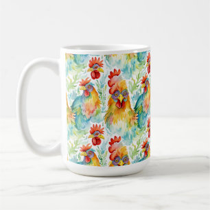 Mug Poulet d'aquarelle de ferme mignonne