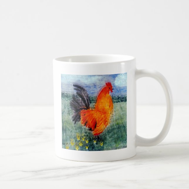 Mug Poulet de coq d'oiseaux de ferme (Droite)