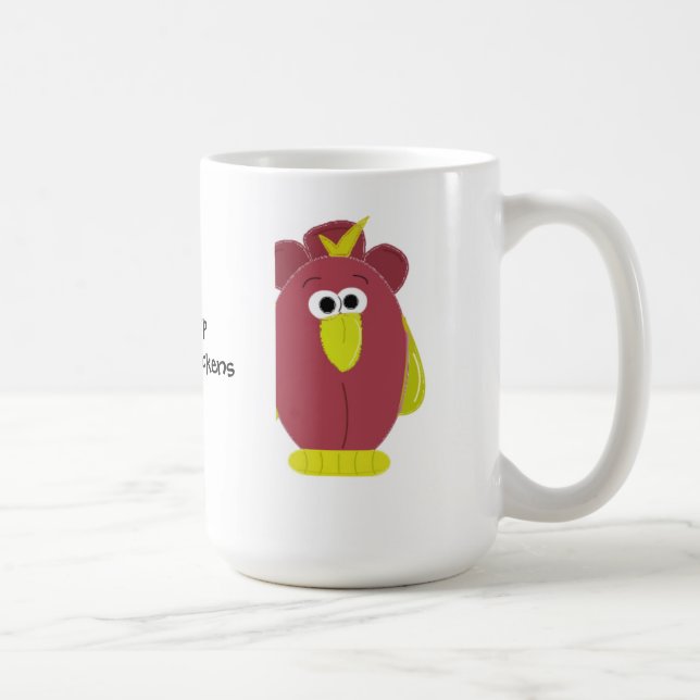 Mug Poulet de dessin animé drôle avec citation (Droite)